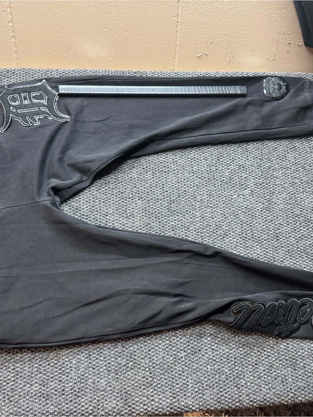 Men's Black Athletic Pants with Subtle Embroidery Detroit Tigers